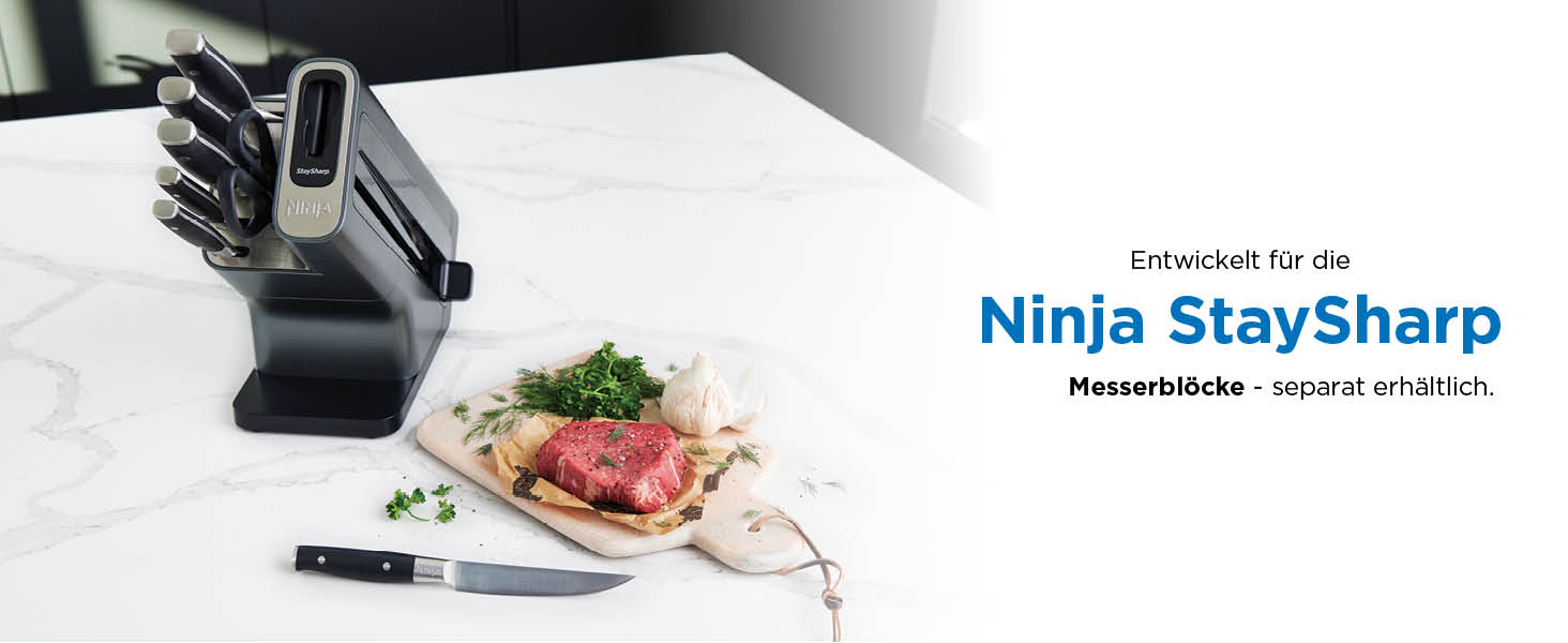 Набір ножів Ninja StaySharp з підставкою та вбудованим точилом, 13 предметів, чорний