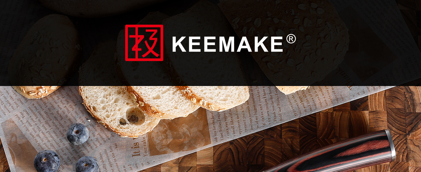 KEEMAKE Набір професійних кухонних ножів з нержавіючої сталі, 20 см (хлібний ніж)