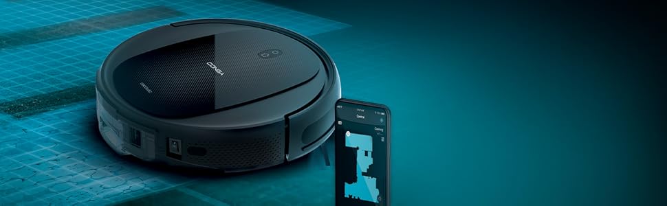 Пылесос робот Cecotec Conga Perfect & Clean Connected Titanium, 2100 Па, 160 хв, 10 режимів, Jalisco Brush, Чорний