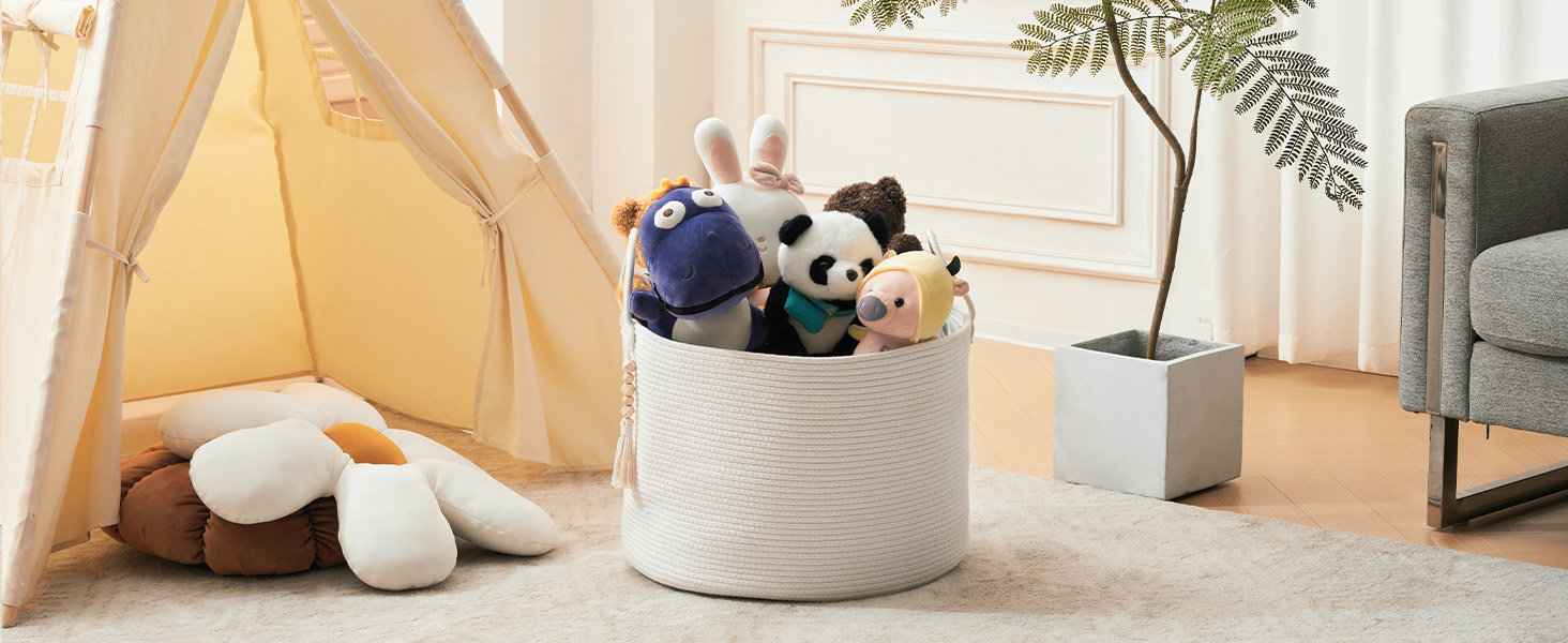 Плетіний кошик для білизни Youdenova 65L - великий кошик для зберігання, плетений кошик для ковдр, іграшок, дитячої кімнати, вітальні