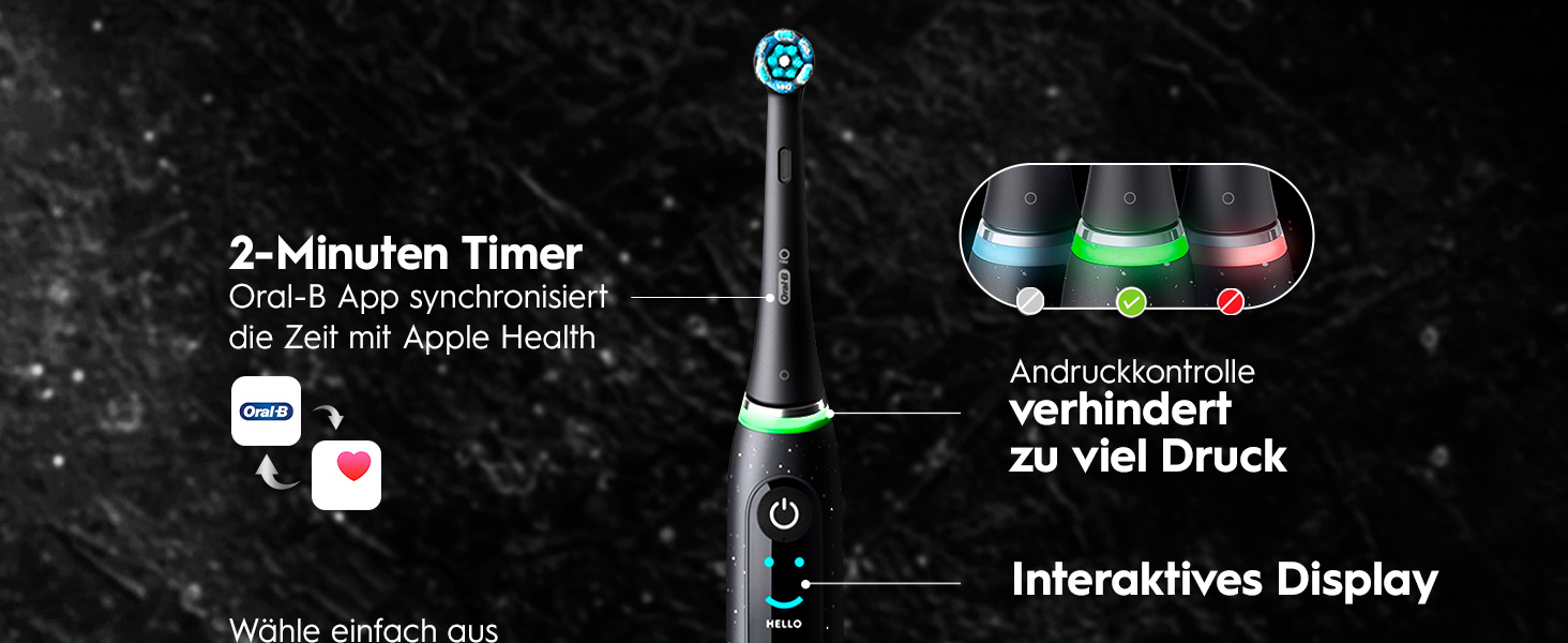 Електрична зубна щітка Oral-B iO Series 10 Cosmic Black, набір з 3 насадками (Probierset)