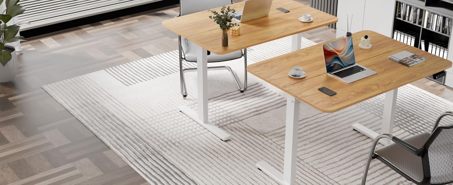 Електричний регульований стіл Ergomaker з пам'яттю та плавним запуском/зупинкою, телескопічний, одномоторний, білий