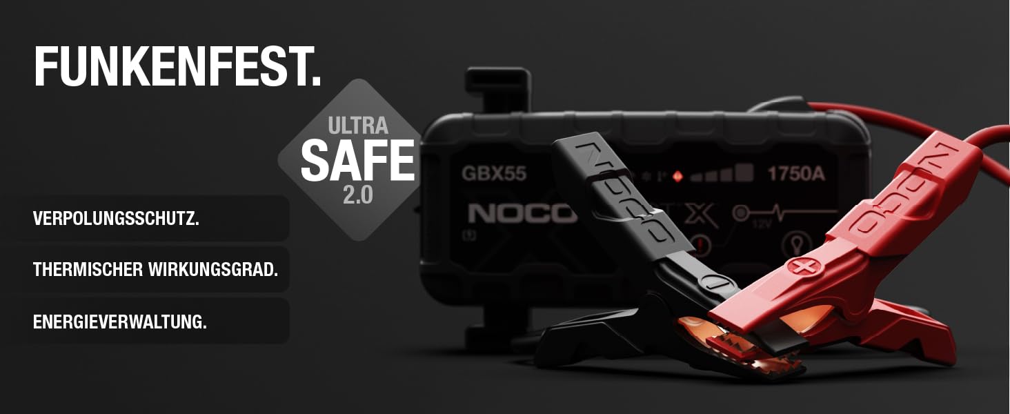 NOCO Boost X GBX55: Портативний пусковий пристрій (Powerbank) – 1750A, 12V, для бензинових двигунів до 7.5L та дизельних до 5.0L