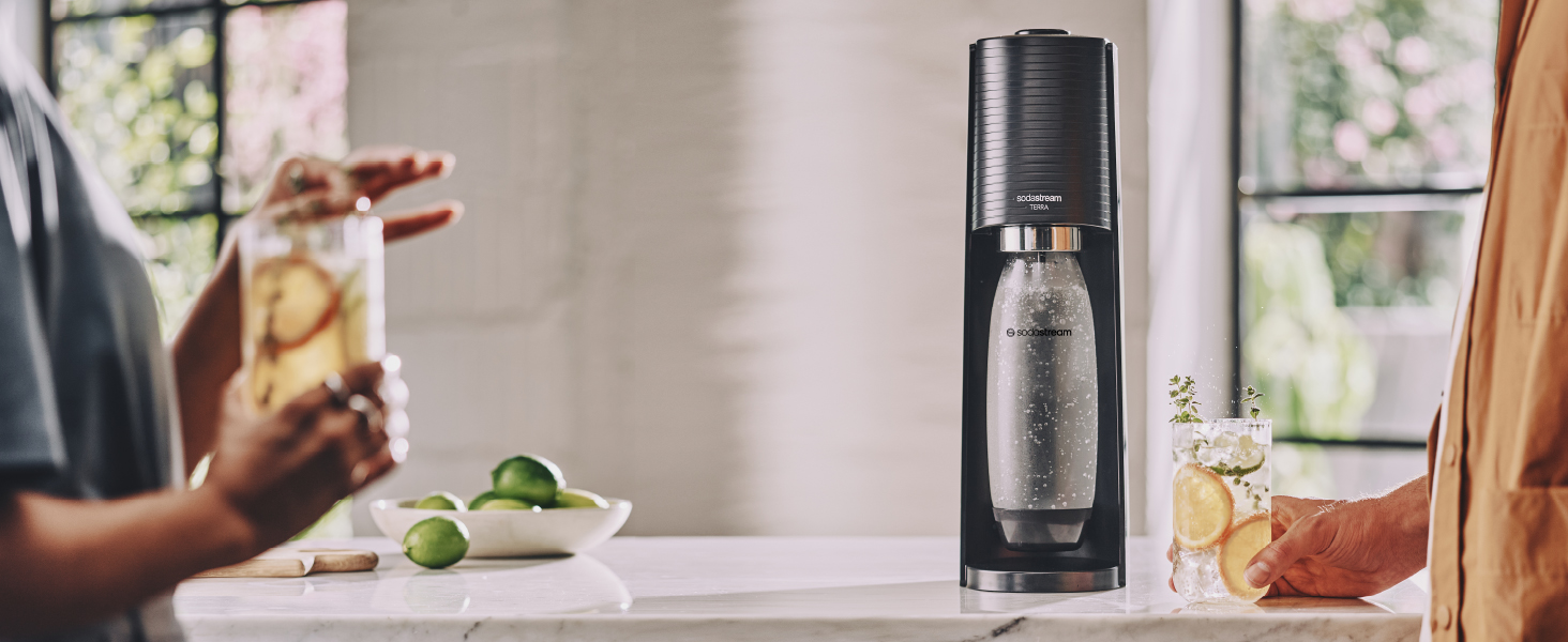Сифон для газування води SodaStream TERRA з 3 пляшками по 1л та циліндром CO2