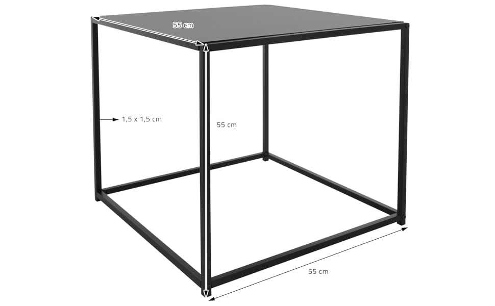 Журнальний столик ML-Design 110x39,5x59 см Чорний Прямокутна форма, Металевий каркас, Промисловий дизайн, Вхідний стіл, Журнальний стіл Стіл для вітальні Консольний стіл Диванний стіл Стіл для передпокою Декоративний стіл 110 x 39,5 x 59 см