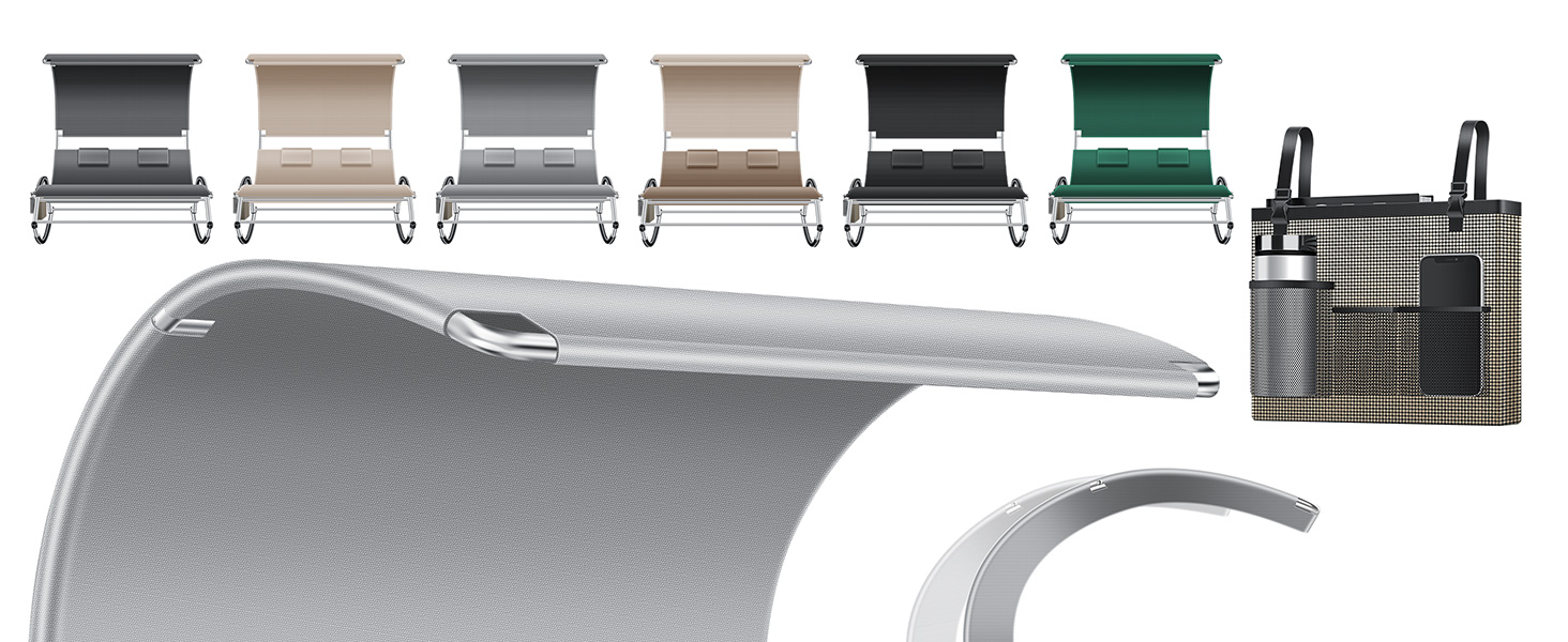 Кесер® Подвійна шезлонг для відпочинку з сонцезахисним дахом, подушкою для голови та кишенею для 2 осіб, чорний