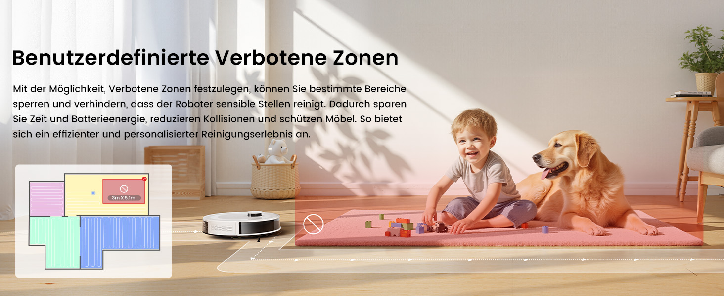 Робот-пилосос LEFANT M2 Plus з картографією, лазерною навігацією, 6000Pa, персоналізованим прибиранням, WiFi/App/Alexa, чорний