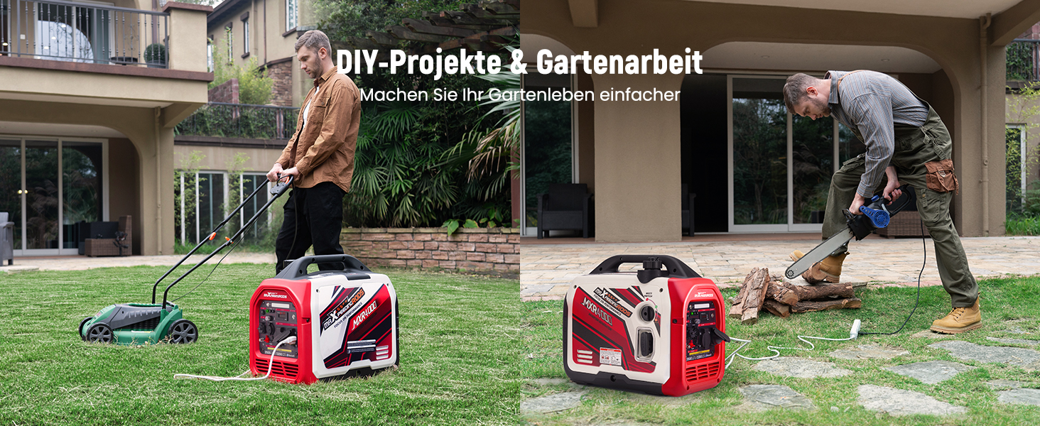 Інверторний генератор maXpeedingrods 2000W: бензиновий, 4-тактний, з USB та 230V, цифровий дисплей, для кемпінгу та подорожей