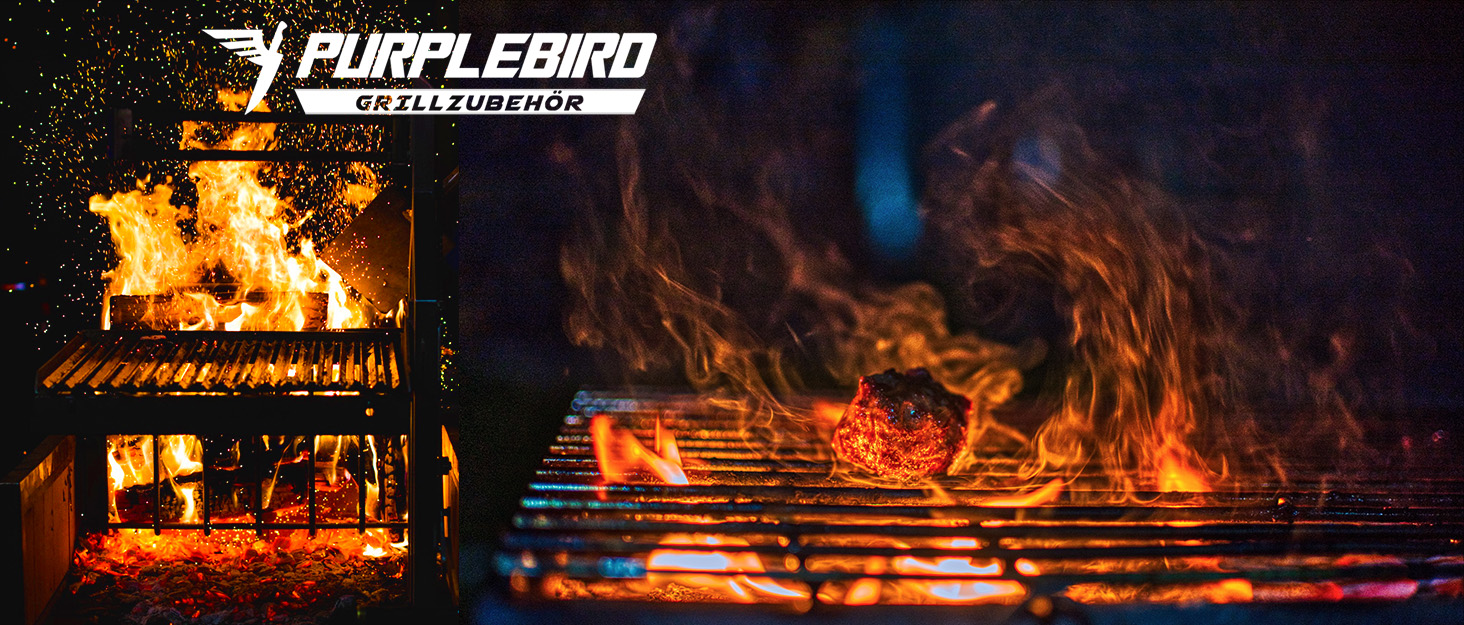 Набір гриль-посуду PURPLEBIRD 5 предметів: професійний набір інструментів з нержавіючої сталі, з чохлом-фартухом та дерев'яними ручками. Ідеально для BBQ, тепаньякі, подарунок для чоловіків.