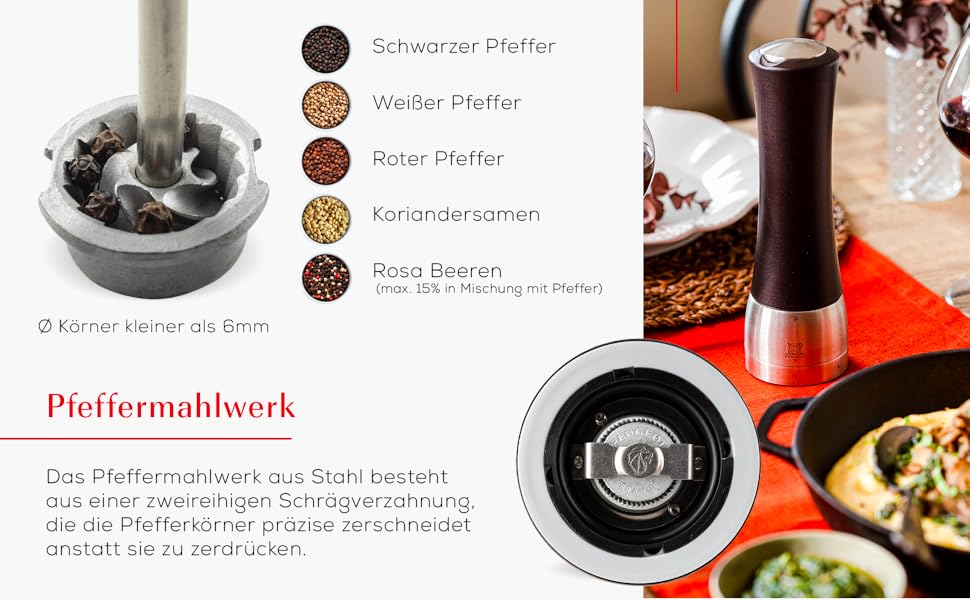 Перо Жіноче Peugeot Pfeffermühle Madras 21 см, сталеве жорно, регулювання ступеня помолу u'Select, оливкове дерево, натуральне