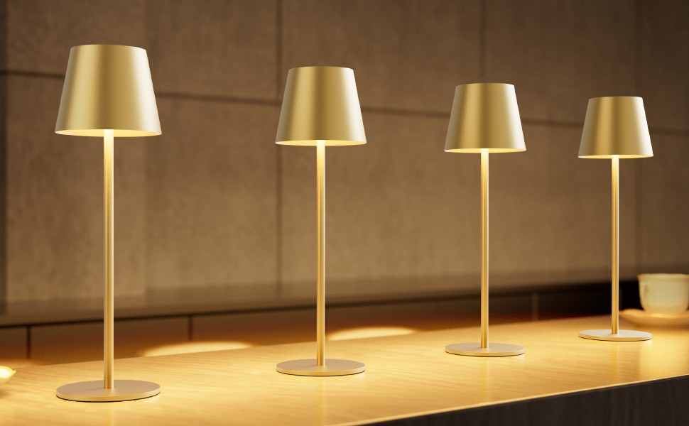 LED настільна лампа K-Bright 2 шт. з регулюванням яскравості, акумуляторна, бездротова, 3000K/4000K/6000K, USB-C, IP54, білий колір