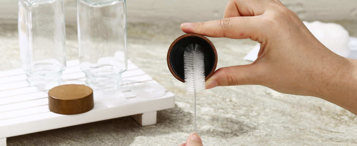 Набір скляних банок для спецій FRIBERG (20 шт.) з дерев'яними кришками, млини для спецій, етикетки