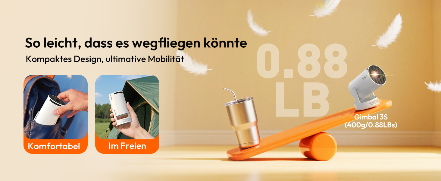 Портативний проєктор Xgody Gimbal 3: 720P HD, 4K/1080P, 12000 Люмен, Android 11.0, WiFi 6, Bluetooth, Auto Keystone, для домашнього кінотеатру