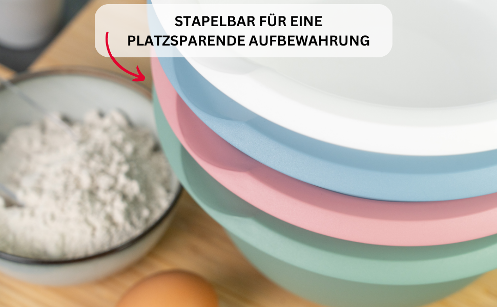 Набір для випічки Westmark Back-Set 4 шт. з мисками, вінчиком, мірною склянкою та скребком/роз’єднувачем для випічки, пластик, білий/червоний/прозорий, 315522E7