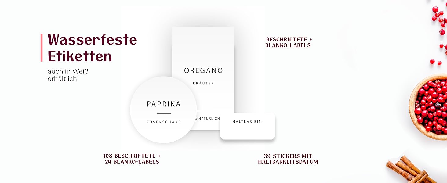 Набір баночок для спецій з дозатором [24 x 120 мл] з етикетками | Баночки для спецій з бамбуковими кришками, органайзер для зберігання, 24 шт.