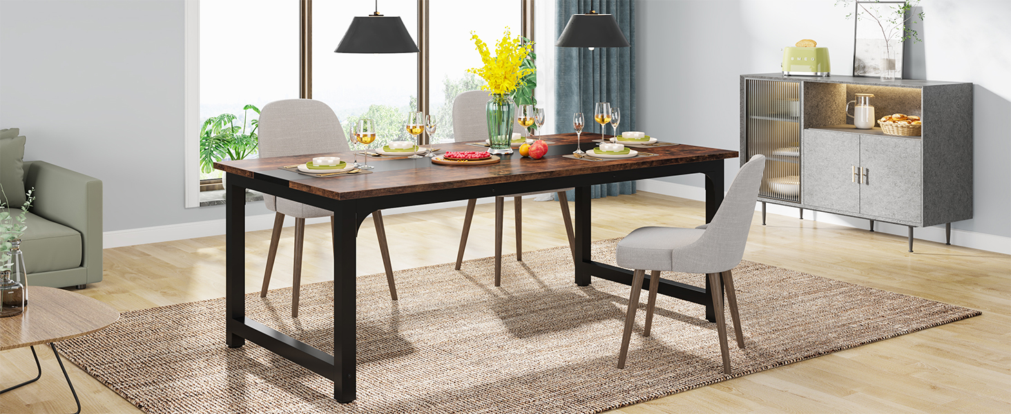 Стол Tribesigns 160 x 80 см: Комп'ютерний, офісний, для робочого кабінету, сучасний, вінтажний, коричнево-чорний