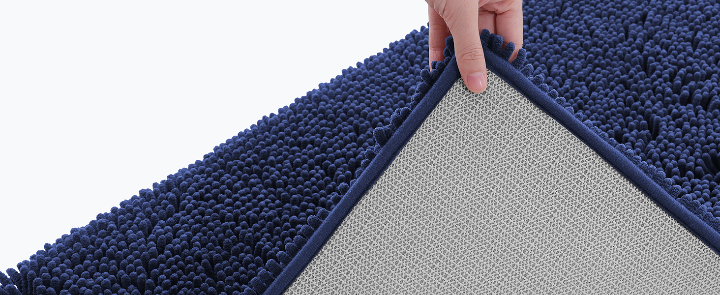 Килимок для ванної кімнати Homaxy, 60 x 120 см, мікрофібра, вбираючий, антиковзаючі, блакитний