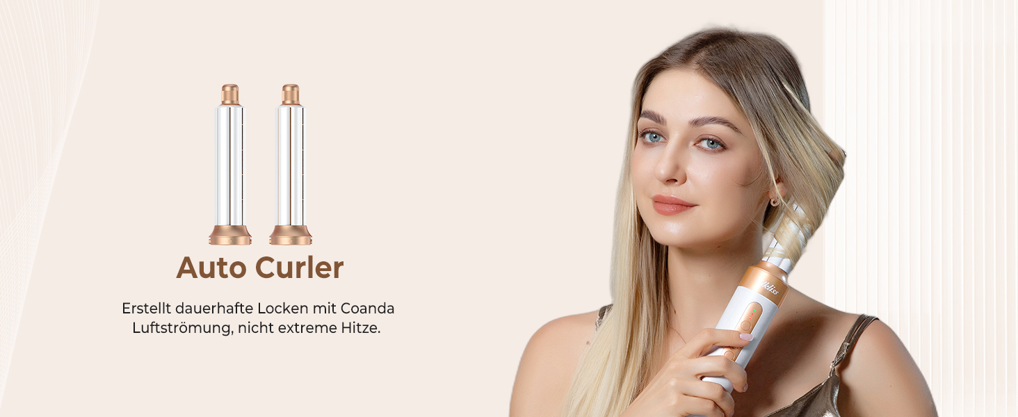 UKLISS Hairstyler 7 в 1: Професійний фен-щітка, стайлер для волосся, набір для укладки з повітряним обдувом 110 000 об/хв, білий