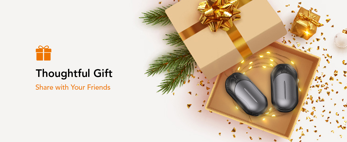 Портативні електричні грілки для рук 2 шт. 3000mAh, USB-C, 3 температурні режими (35-55°C), швидкий нагрів, для активного відпочинку, кемпінгу, подарунок, сріблясто-сірий M