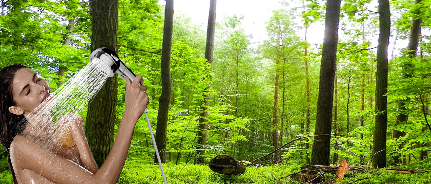 Портативна душова кабіна для кемпінгу з акумулятором 7600mAh, з насосом, дисплеєм та 2-метровим шлангом. Мобільний душ для подорожей, саду та миття авто.