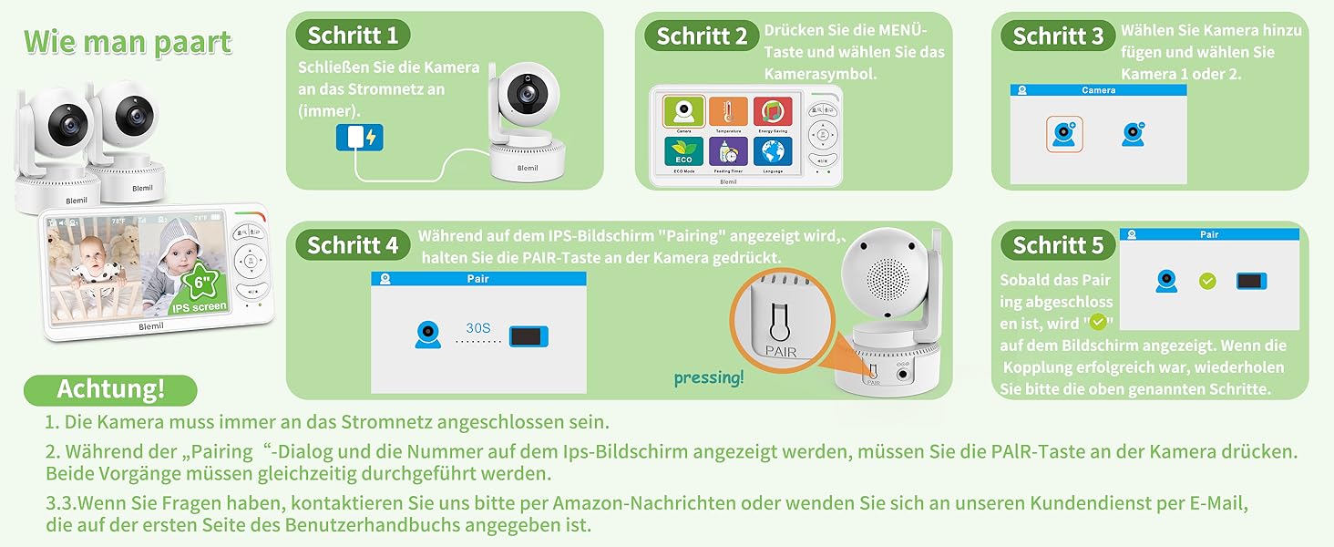 Відеоняня Blemil з 2 камерами, 6