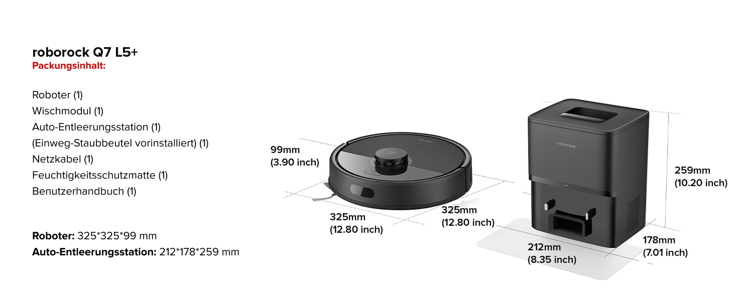 Робот-пилосос Roborock Q7 Max+ з автоматичним розвантаженням сміття, потужність 8000 Па, LiDAR-навігацією та електронним резервуаром для води, чорний
