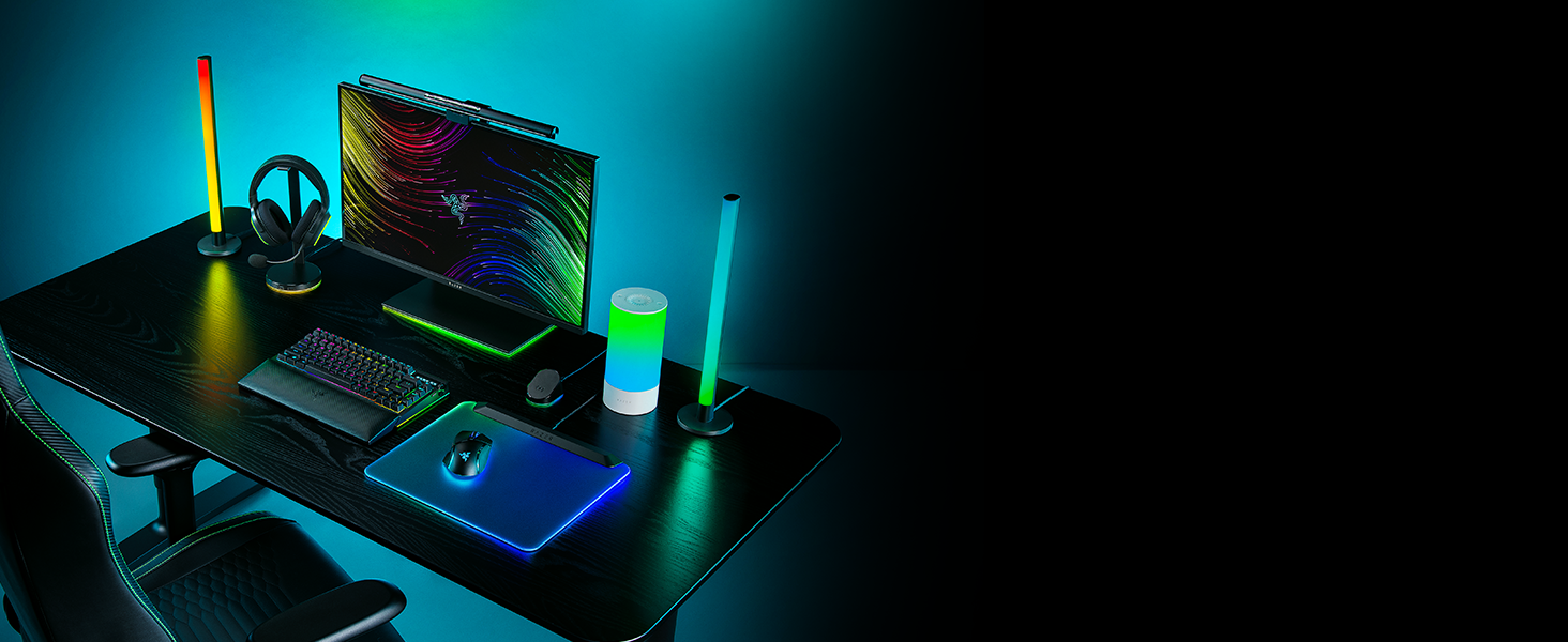 Razer Aether Light Bars - RGB лампа для монітора з підсвічуванням, сенсорним керуванням та регулюванням кольору та яскравості, чорний