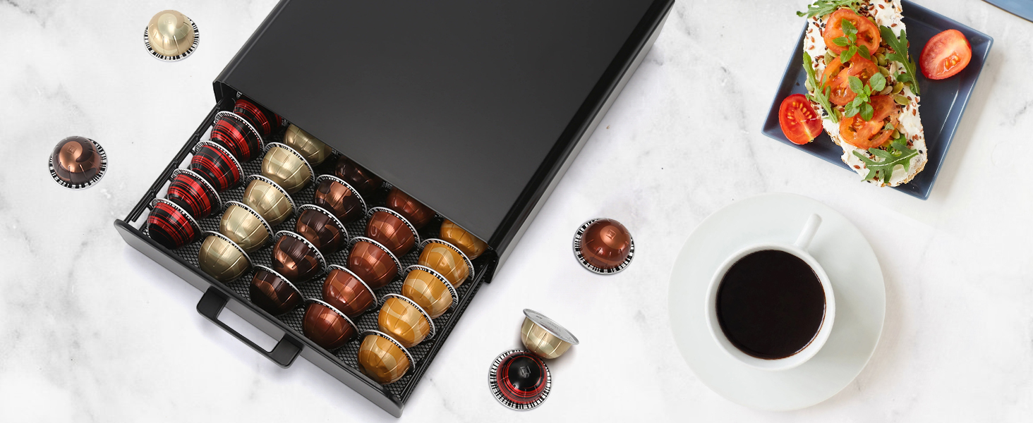 Підставка-органайзер для капсул Nespresso Vertuo, металевий тримач-шухляда для кавових капсул