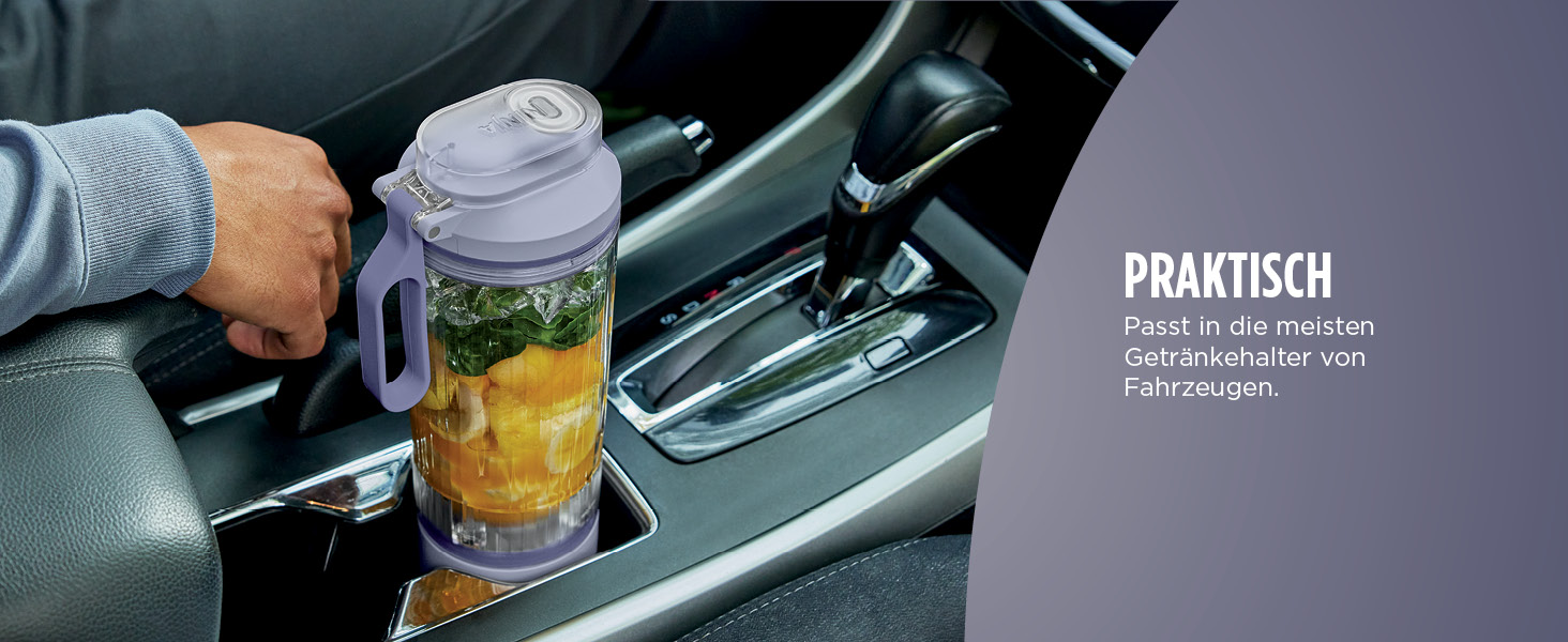 Портативний блендер Ninja Blast Max: 570 мл, акумулятор, чаша та кришка, 3 функції, для смузі та протеїнових коктейлів BC251EULD