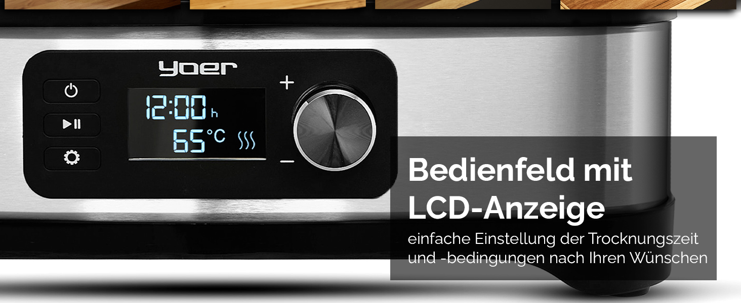 Дорівка для продуктів VitaSave FD01S з нержавіючої сталі, 450W, 6 ящиків, 9 аксесуарів, 4725 см², таймер 24 год, LED-дисплей, BPA-free, для фруктів та сухофруктів