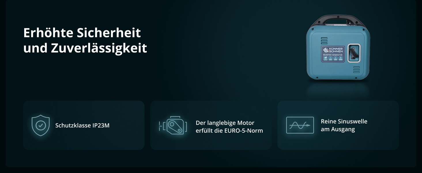 Інверторний генератор K&S Könner&Söhnen KS 1900i S, 2.0 кВт, з USB, мідна обмотка, для резервного живлення