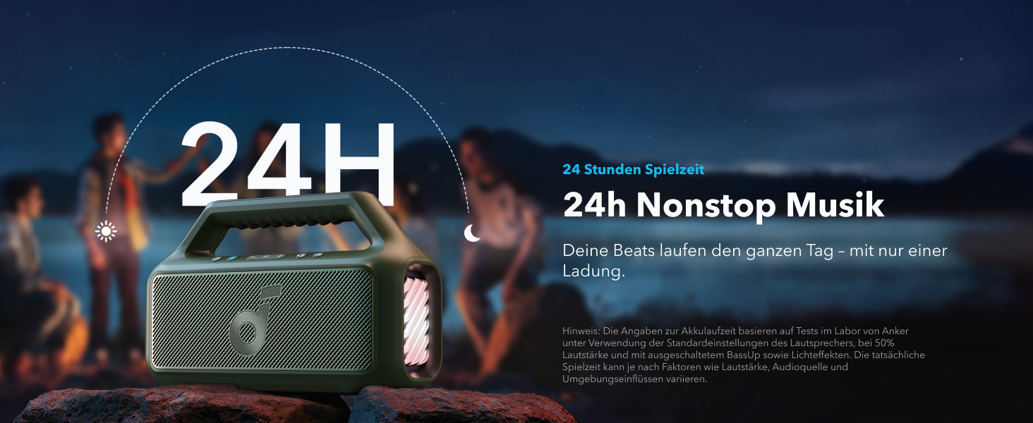 Soundcore Boom 2 - Портативна Bluetooth Колонка, 80W, Сабвуфер, LED, IPX7, 24h, USB-C, BT 5.3