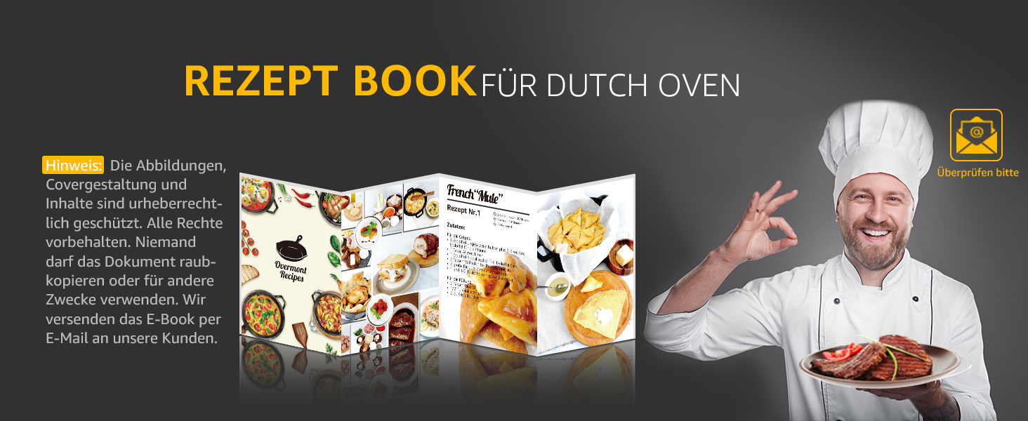 Чавунний казан OVERMONT Dutch Oven (розмір L) для багаття та кемпінгу, з двосторонньою кришкою, ніжками та піднімачем