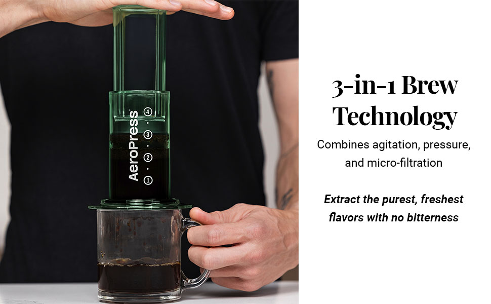 AeroPress Clear: Френч-прес для кави та еспресо, портативний, зелений