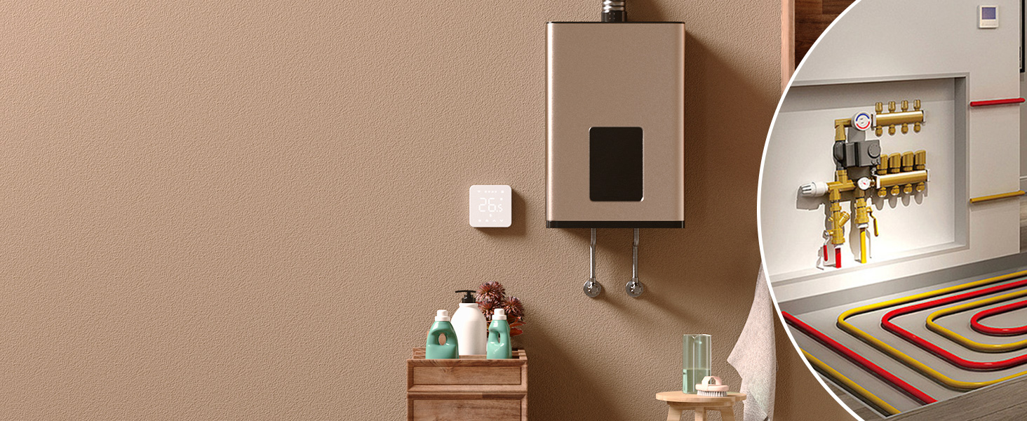 Meross Matter Термостат для радіатора Wi-Fi, сумісний з HomeKit, Alexa та Google Assistant (для опалення будинку/теплої підлоги)