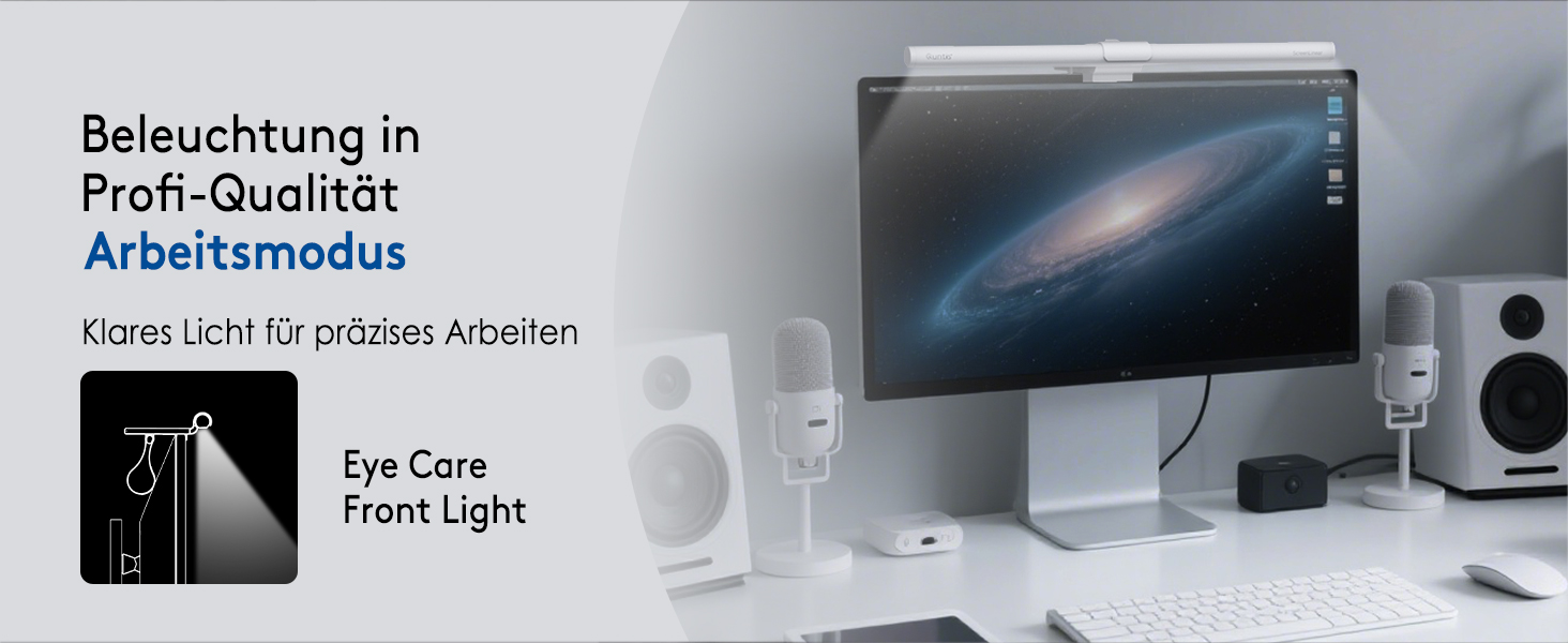 LED лампа для монітора Quntis 40см з підсвічуванням, регульована, захист очей, для офісу та дому