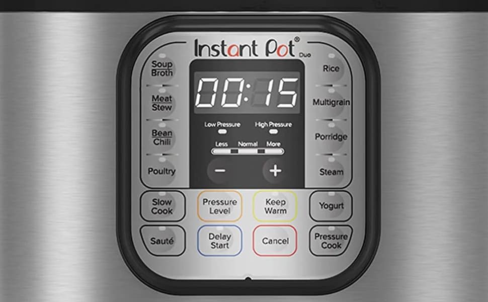 Розумна плита Instant Pot 7-в-1 5.7 л - скороварка, мультиварка, рисоварка, сотейник, йогуртниця, пароварка та підігрівач їжі, чорна/нержавіюча сталь (Duo, 7.6 л)