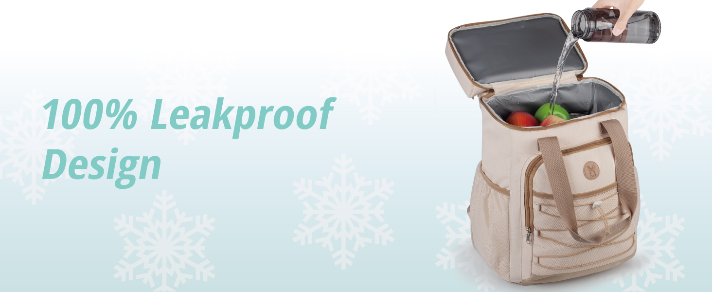 Ізольований рюкзак-холодильник з м'яким ручками – велика місткість, для пляжу, кемпінгу, пікніка, риболовлі та походів (бежевий)