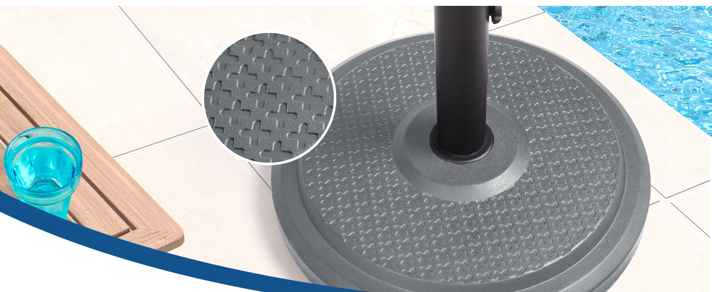 Підставка для парасольки Paramondo, кругла, срібна, з полімерного бетону, для масту діаметром до 50 мм, з адаптерними гільзами