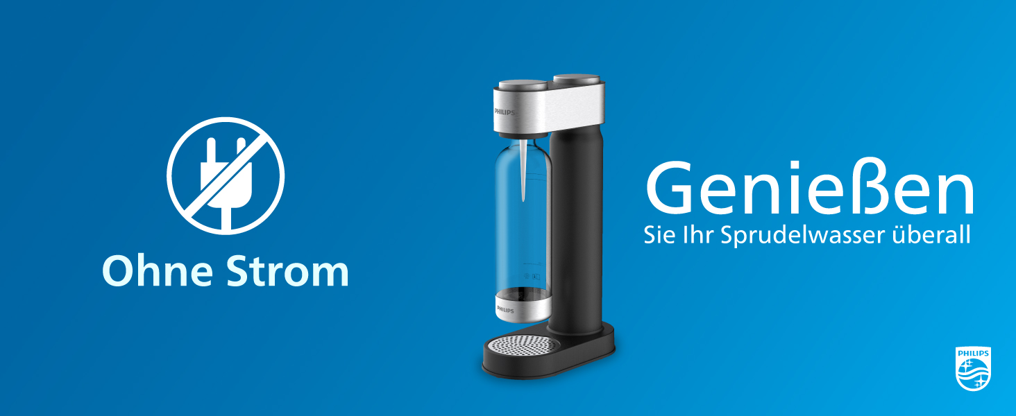 Сифон для газування води Philips GoZero ADD4902BK/10, пластиковий, 1 л, чорний
