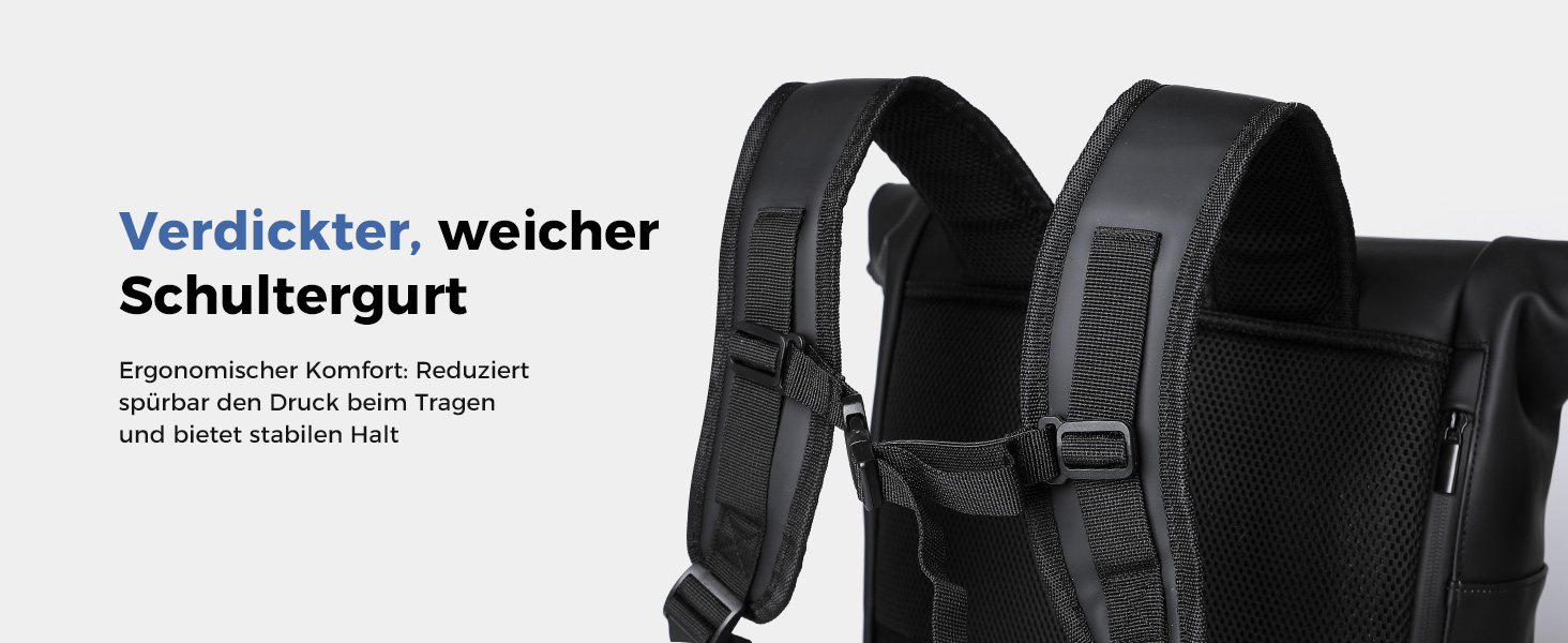 Водонепроникний рюкзак для ноутбука Rolltop (18-25 л), чорний, розмір L (30x13x48 см)