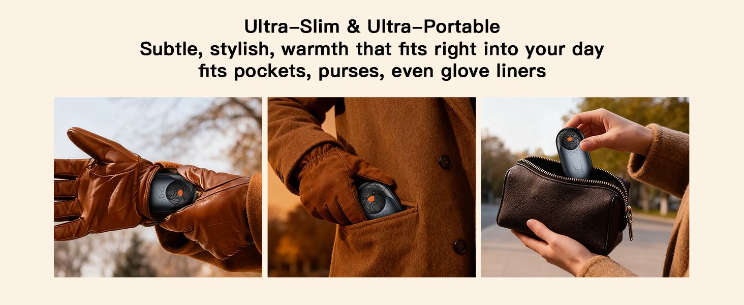 Електричний гріє для рук 2 шт. | Перезарядний кишеньковий гріє з 3 режимами нагріву, 6000mAh | Для жінок, чоловіків, кемпінгу, полювання, гольфу (Сірий)