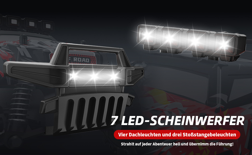 Радіокерований позашляховик Carox 1:18, 2.4 GHz, 25 км/год, червоний. RC монстр-трак з підсвіткою для гри