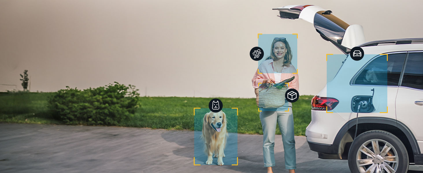 Відеодзвінок ieGeek 2K з камерою: бездротовий, водонепроникний (IP66), AI-розпізнавання руху, нічне бачення, без підписки, сумісний з Alexa, Wi-Fi 2.4GHz, з внутрішнім дзвінком (білий/сірий)