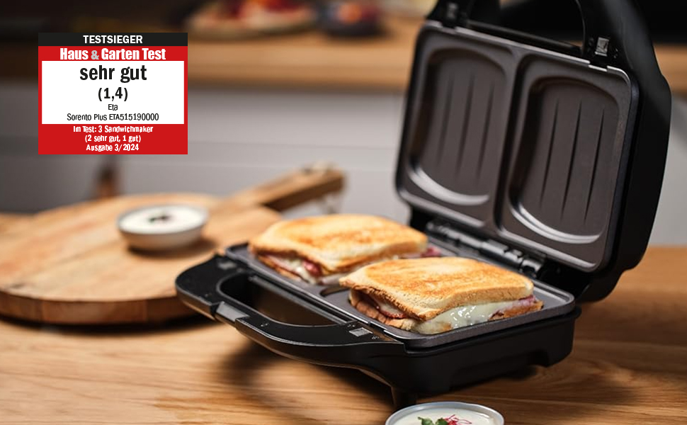 Sandwichmaker ETA Sorento Plus 6-в-1: Вафельниця, гриль, сендвічниця, антипригарне покриття, 900 Вт