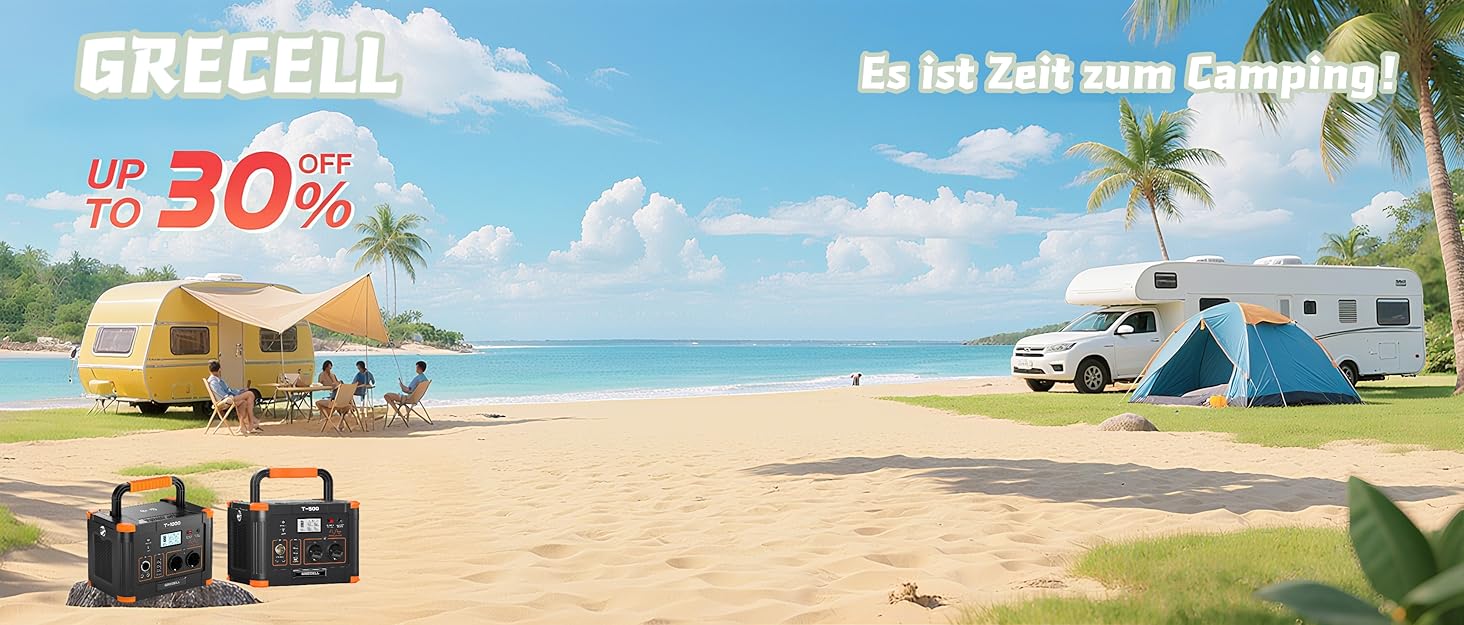 Портативна електростанція Grecell 500W/519Wh: тиха, екологічна, для кемпінгу, автодому та дому