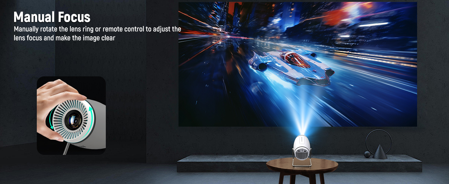 Портативний міні проєктор 4K з Wi-Fi 6 та Bluetooth 5.4: домашній кінотеатр з підтримкою HDMI, USB та PS5