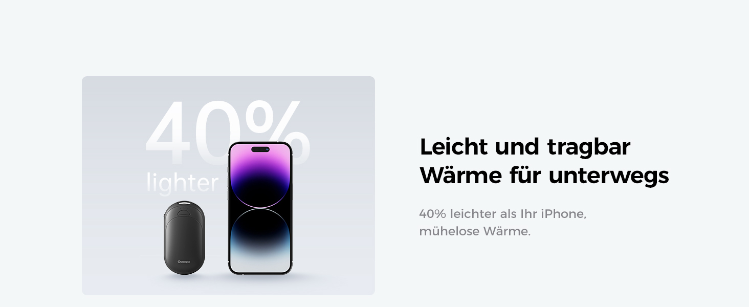 Електричні грілки для рук OCOOPA 2 шт. з магнітом, 5000mAh, 3 режими нагріву, компактні, для рукавичок, зими