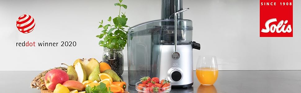 Соковижималка Solis Juice Fountain Compact 8451 для овочів і фруктів - Соковижималка - Потужний міксер для соку та супу - 4 режими швидкості - Легко чистити - Нержавіюча сталь