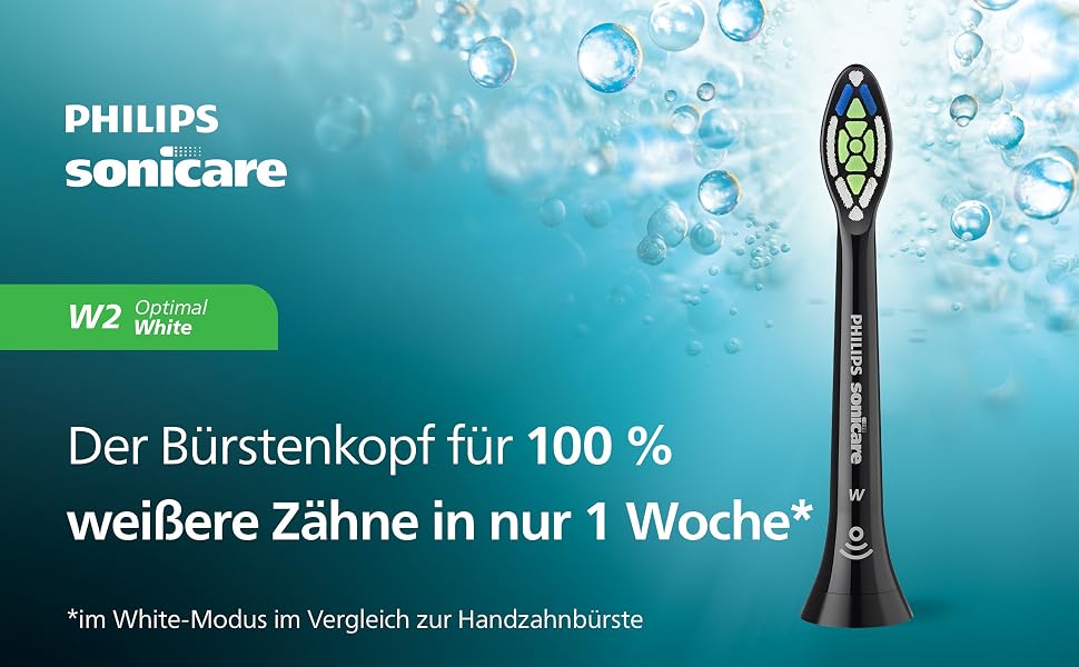 Смінні насадки для електричної зубної щітки Philips Sonicare W2 Optimal White, чорні, 8 шт, HX6068/88